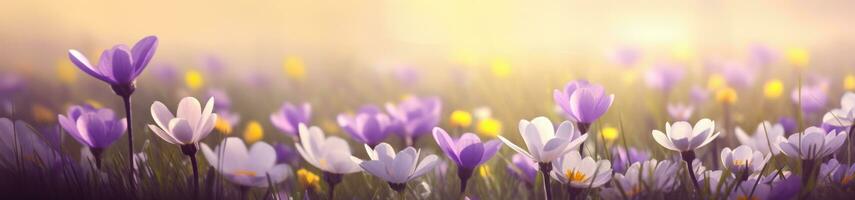 AI generated spring flowers background pictures, photo