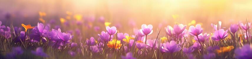 AI generated spring flowers background pictures, photo