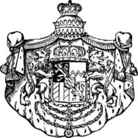 el genial sello de Baviera es un europeo abrigo, Clásico grabado. vector