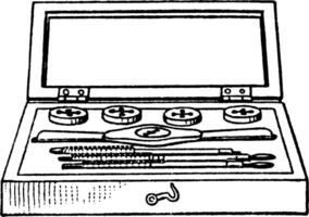 Screw Plate Set, vintage illustration. vector