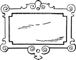 hierro forjado señales trabajo de correa tableta estaba usado en moderno veces, Clásico grabado. vector