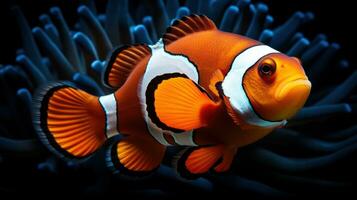 AI generated free clownfish aquarium wallpaper, photo