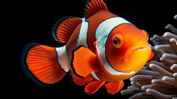 AI generated free clownfish aquarium wallpaper, photo