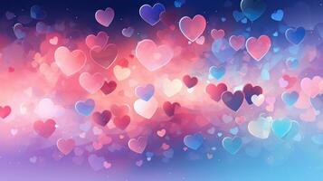 AI generated colorful heart shaped background photo