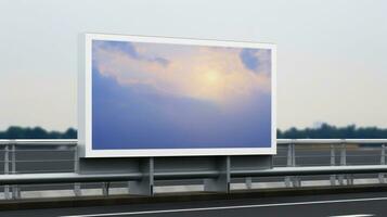 AI generated Billboard mockup with blank front, realistic on a mockup template in a skyway platform photo