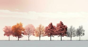 AI generated colored autumn trees, photo