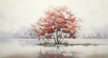 AI generated autumn tree by michael hansen jullien, photo