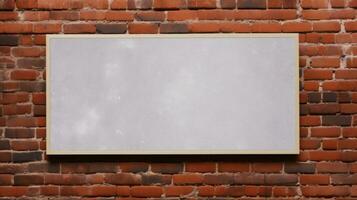 AI generated Billboard mockup with blank front, realistic on a mockup template in grunge brick wall , photo