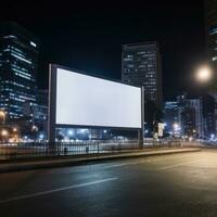AI generated Billboard mockup with blank front, realistic on a mockup template photo