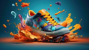 AI generated Commercial Cover Design of shoes photo