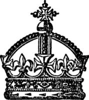 English Crown is a Antique crown, vintage engraving. vector