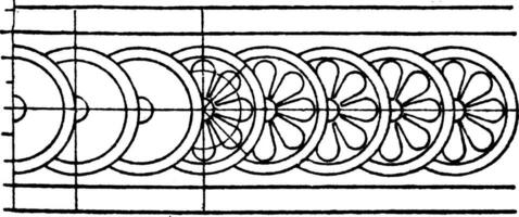 Persépolis rosetón banda es un persa modelo de un flor, Clásico grabado. vector