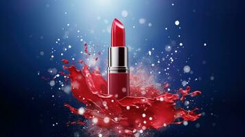 AI generated Commercial Cover Design of lipstick with copy space photo