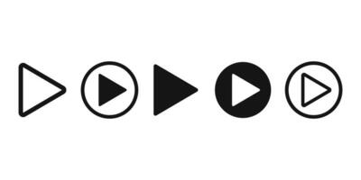 Play icon set. Play button vector Illustration symbol. Start audio or video action media symbol.