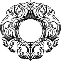 German Mirror-Frame was made in the 18th century, vintage engraving. vector