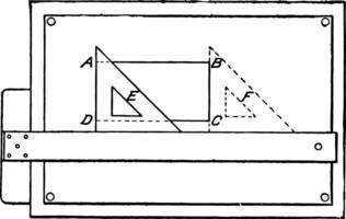 Drawing Rectangles, add some things to the setup,  vintage engraving. vector