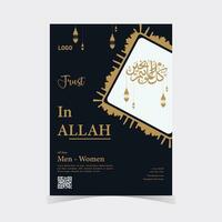 Islamic flyer template event social media post vector