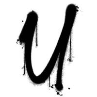 Vector graffiti spray paint alphabet U in isolated background