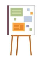 Office presentation board tripod 2D cartoon object. Information display. Seminar demonstration. Office equipment isolated vector item white background. Easel presentation color flat spot illustration