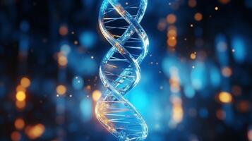 AI generated Chromosome molecular structure ai generated biotechnology close-up image photo