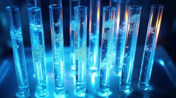 AI generated Laboratory equipment test tubes ai generated biotechnology close-up image photo