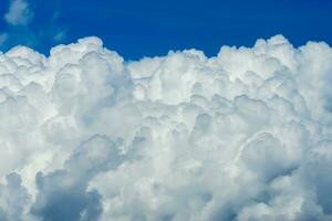 White cloud with blue sky background. photo