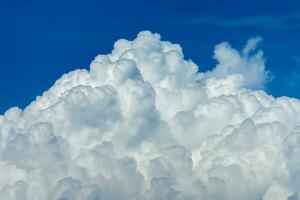 White cloud with blue sky background. photo
