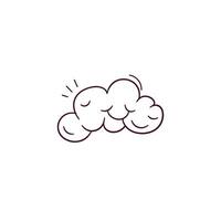 Hand Drawn illustration of  cloud icon. Doodle Vector Sketch Illustration