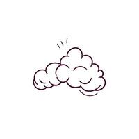 Hand Drawn illustration of  cloud icon. Doodle Vector Sketch Illustration