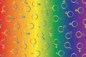 Illustration, Icon of LGBTQ with gradient color on lgbtq color gradient background. vector