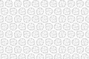 Illustration pattern line of the cat is circle sleeping on white background. vector