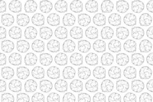 Illustration pattern line of the cat is circle sleeping on white background. vector