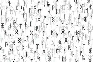 illustration line of the Rune character pattern on white background. vector