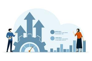 concept of performance appraisal or customer feedback, credit score or satisfaction measurement, quality control or improvement, Modern benchmarking as a business comparison tool for improvement. vector