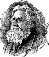 Alfred Russel Wallace, vintage illustration vector