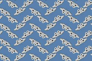 Illustration pattern of the butterfly on blue color background. vector