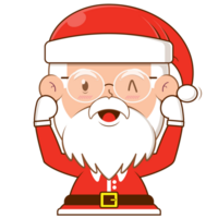 Papa Noel claus juguetón cara dibujos animados linda png