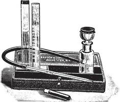 Gower's hemoglobinometer, vintage engraving. vector