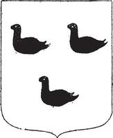 Swan Coat of Arms, vintage engraving vector