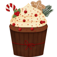 Aquarell Weihnachten Cupcake png