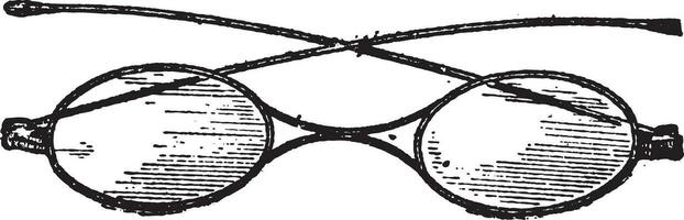 Glasses, x bridge, vintage engraving. vector