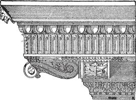 Corbel, vintage engraving vector