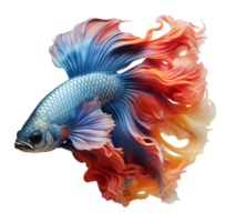 AI generated portrait of a betta fish with a beautiful tail, generated ai png