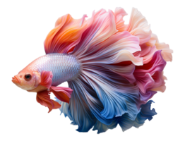 AI generated portrait of a betta fish with a beautiful tail, generated ai png