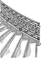 Stone Staircase made of Silt, vintage engraving vector