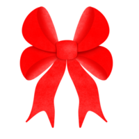 Red hand-painted bow png