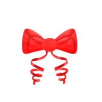 Red hand-painted bow png