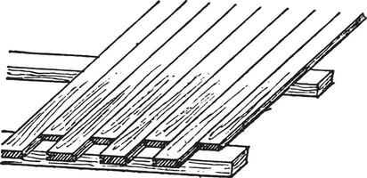 entarimado, Clásico grabado. vector