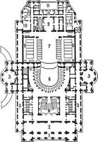 plan de teatro de ópera, París, Clásico grabado. vector