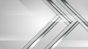Grey abstract hi-tech video animation with silver stripes